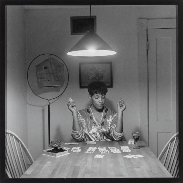 Untitled (Woman playing solitaire)