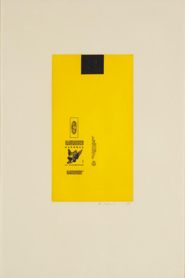 Gauloises Bleues (Yellow with Black Square)